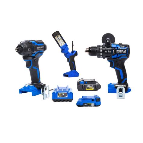 Kobalt XTR 3-Tool 24-Volt Max Brushless Power Tool Combo Kit with Hard ...