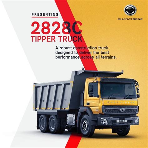 BharatBenz 2828C 28 Ton Heavy Duty Tipper Truck, Emission Compliances: Bharat Stage VI, 281hp at ...