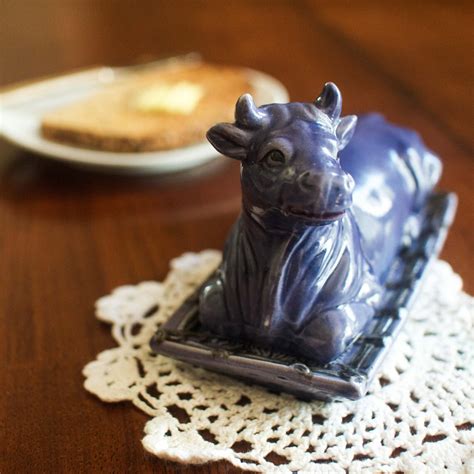 Kenmar Purple Cow Vintage Butter Dish Japan | Etsy