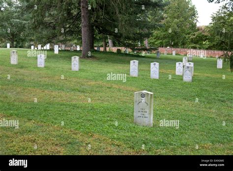 Graves of Confederate soldiers killed during the American Civil War, on the grounds of the ...