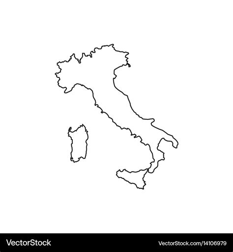 Italy map silhouette Royalty Free Vector Image