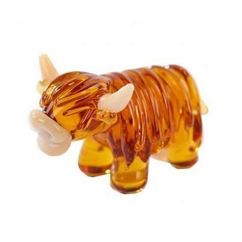 Glass Miniature Highland Cow Figurine 5GL443