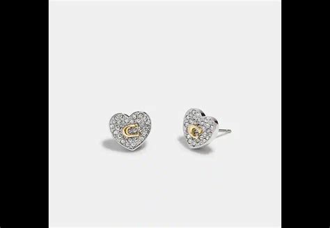 COACH® | Pegged Signature Heart Stud Earrings