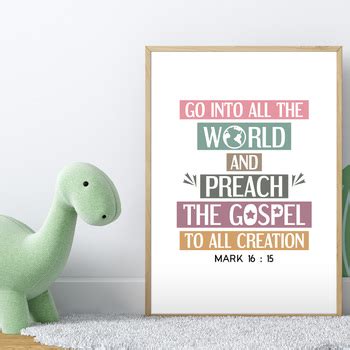 Go into all the world and preach, printable bible verse for classroom decor