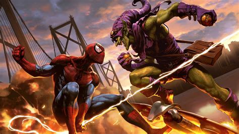 Spider Man, Green Goblin, Fight, Marvel Comics, Comics 4k, HD Wallpaper ...