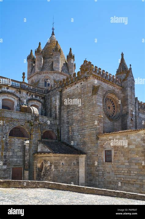 The view of Cathedral of Evora (Se de Evora) – a Roman Catholic church whose real name is ...