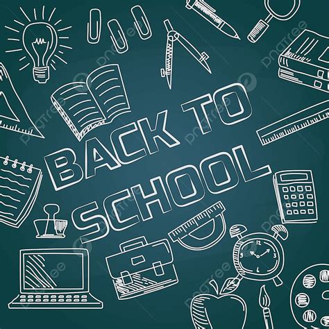 Blackboard Chalk Vector Design Images, Back To School With Chalk Font On Blackboard, Back To ...