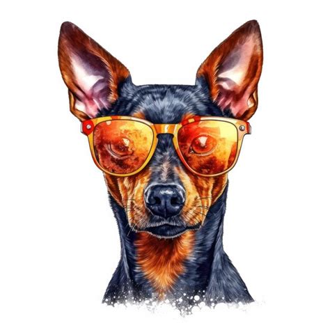 Premium AI Image | A watercolor drawing of a dog wearing sunglasses.