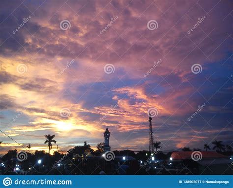 Beautiful Twilight Scenery. Stock Image - Image of architecture, clouds: 138502077