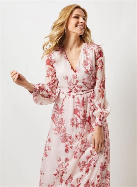 Pink floral Long Sleeve Maxi Dress | Dorothy Perkins | Pink floral maxi dress, Long maxi dress ...