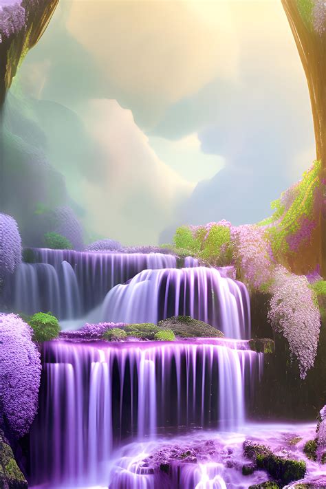 Purple waterfall | Wallpapers.ai