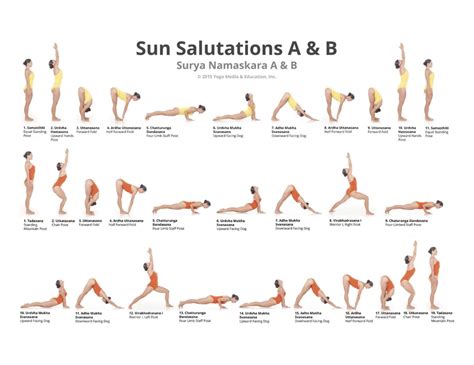 Sun Salutations A & B Yoga Poses Poster Workout Poster Sun | Etsy | Yoga sun salutation, Sun ...