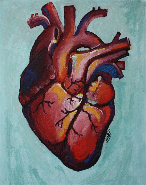 Anatomical heart oil painting // Little Atlas Creations | Painting, Heart painting, Oil pastel ...