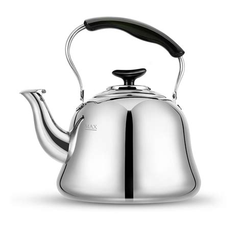 Tea Kettle Stovetop Whistling Teakettle Teapot, Stainless Steel, Thin Base, Mirror Finish, 2 ...