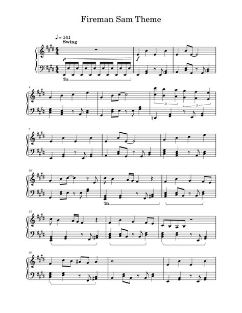 Fireman Sam Theme Sheet music for Piano (Solo) | Musescore.com