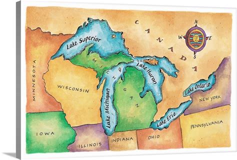 Great Lakes Map Printable