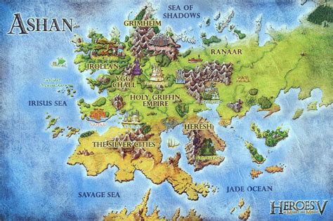 Ashan map - Heroes V | Fantasy map, Elemental dragons, Cosmic egg