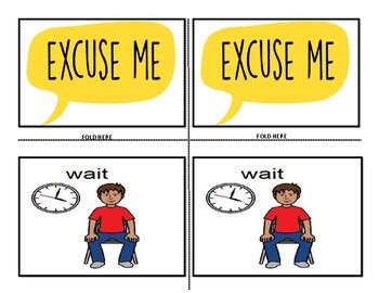 "Excuse me" / Wait visual by ALL DIFFERENT AUTISMS | TpT