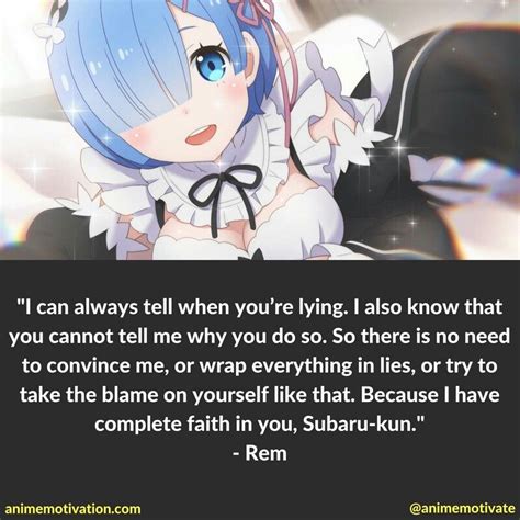 I have complete faith in you - Rem Re Zero quote #rezero | Anime quotes ...