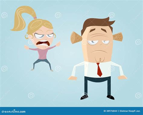 Complaining Cartoon Girl And Guy Stock Vector - Image: 38976844