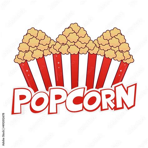 Popcorn design logo template illustration Stock Vector | Adobe Stock