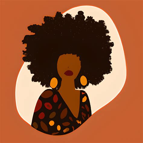 Afro American Abstract Black Girl Illustration Boho Style Curly Hair ...