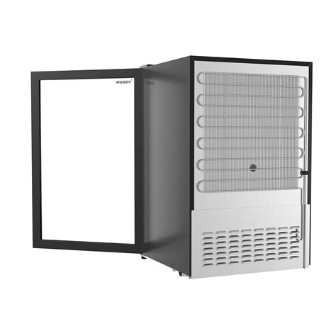 Freestanding Beverage Refrigerator + LED Lights // Glass Door // Black - Husky Mini ...