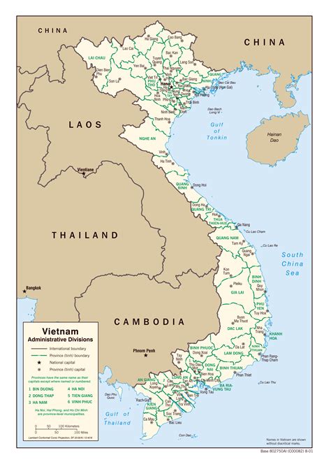 Large administrative divisions map of Vietnam - 2001 | Vietnam | Asia | Mapsland | Maps of the World