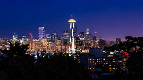 Seattle at Night [3840x2160] | Seattle wallpaper, Seattle skyline, City wallpaper