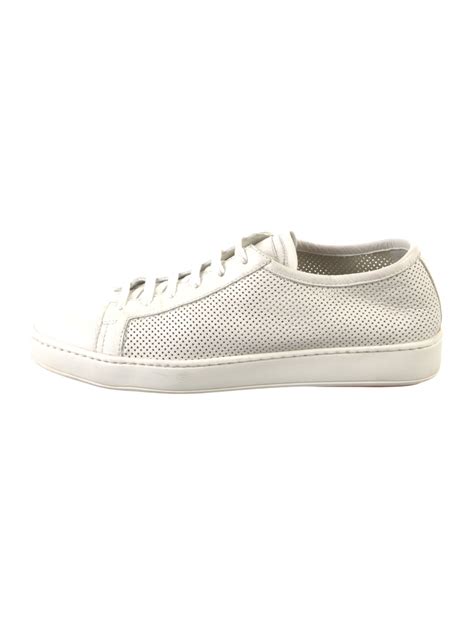 Santoni Leather Sneakers - White Sneakers, Shoes - SAI28320 | The RealReal