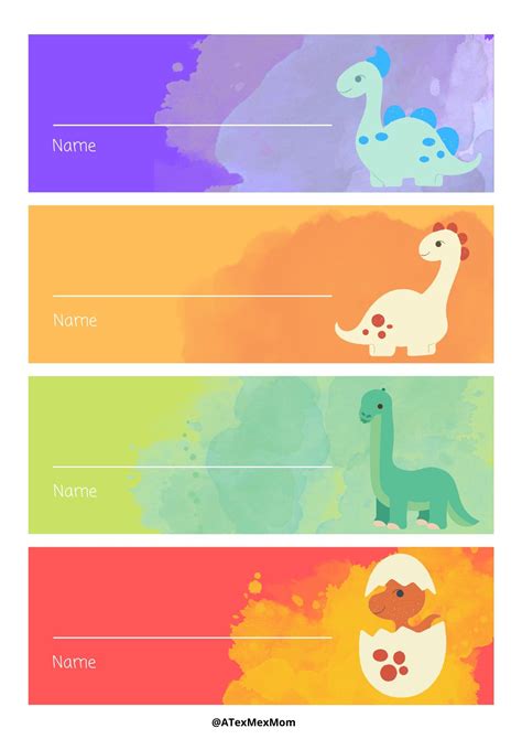 Dinosaurs name labels template for kids. Die Dinos Baby, Baby Dino ...