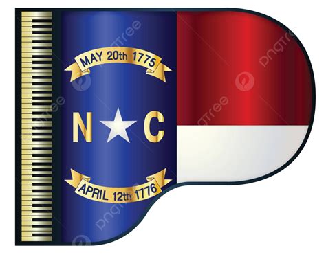 Grand Piano North Carolina Flag Stringed Musical Flag Vector, Stringed ...