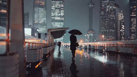 Rainy City Street Live Wallpaper - WallpaperWaifu