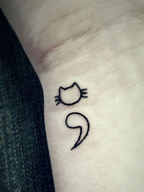 #semicolon #cat #continue | Tattoos, Small tattoos, Semicolon tattoo