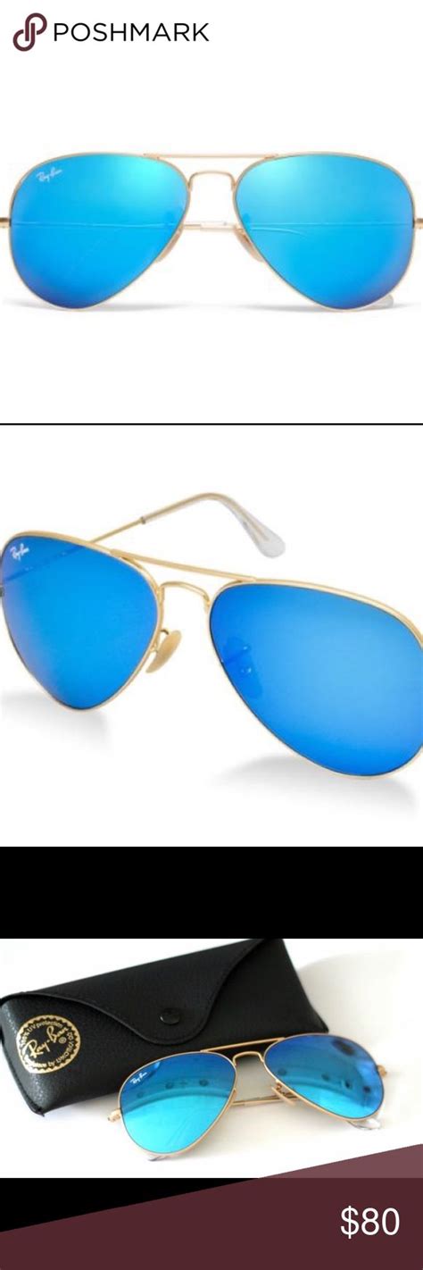 Medium blue mirror ray ban aviators | Ray ban aviators mirrored, Blue ...