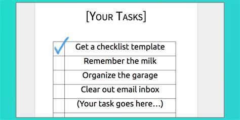 Word Checklist Template Tick To Do Checklist, Business Checklist, Checklist Template, Job Resume ...