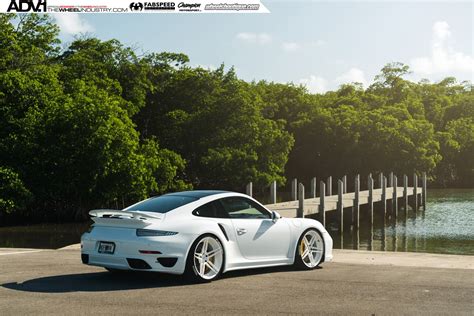 White Hot Porsche 911 Turbo S Kicks Back on ADV.1 Wheels | Carscoops