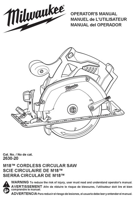 MILWAUKEE M18 2630-20 OPERATOR'S MANUAL Pdf Download | ManualsLib