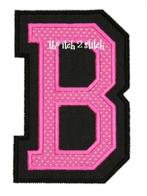 Double Applique Varsity Font Satin Finish 3 4