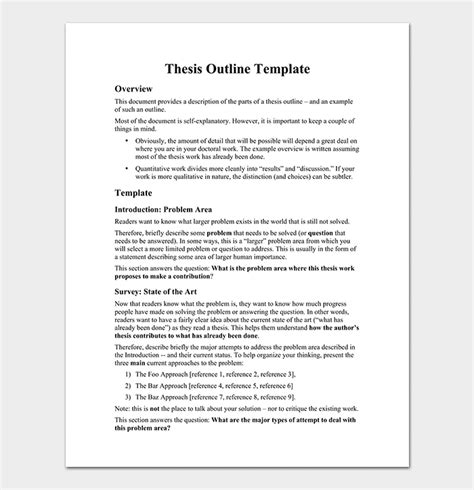 18 Thesis Outline Templates and Examples (Word | PDF Format)