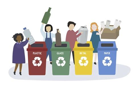 People sorting garbage into recycle bins - Download Free Vectors, Clipart Graphics & Vector Art