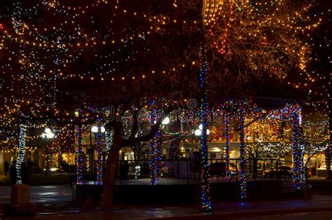 Santa Fe Plaza Christmas Lights Stock Image - Image of tree, holiday ...