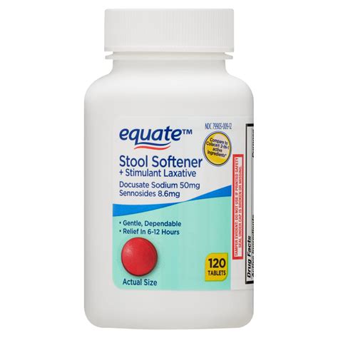 Equate Stool Softener Plus Stimulant Laxative Tablets for Constipation, 120 Count - DroneUp Delivery