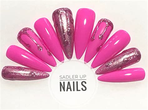 Pink Glitter Drip – Sadler Up Nails