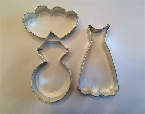 Set of 3 wedding cookie cutters baking by LMCreativeDesigns