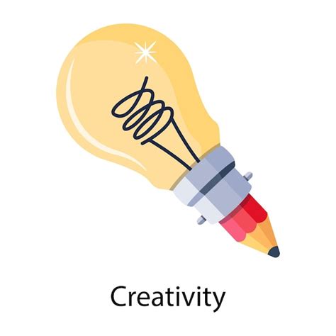 Premium Vector | A light bulb with a pencil and the word creativity on it.