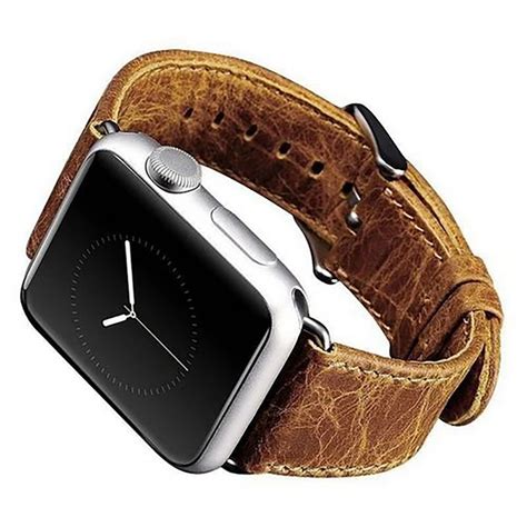 38MM 42MM Apple Men's Watch Band Genuine Leather Buckle Wrist Watch ...