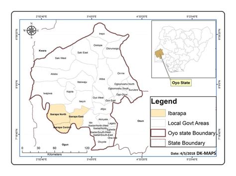 Map of Oyo State showing the Ibarapa Local Government Areas | Download ...