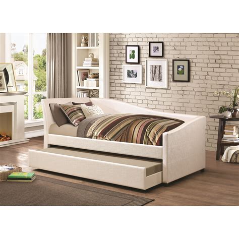 Coaster Daybeds by Coaster Twin Daybed with Upholstered Ivory Fabric ...