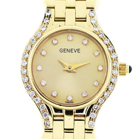 Geneve 14k Yellow Gold Diamond Ladies Watch -Boca Raton